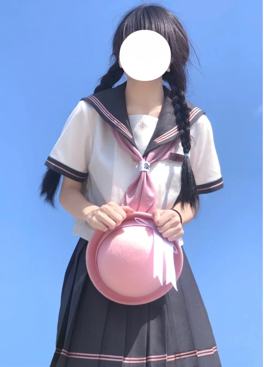 Amazon.co.jp: 【まるこの猫柳】 グレー ピンク セーラー服 長袖 半袖